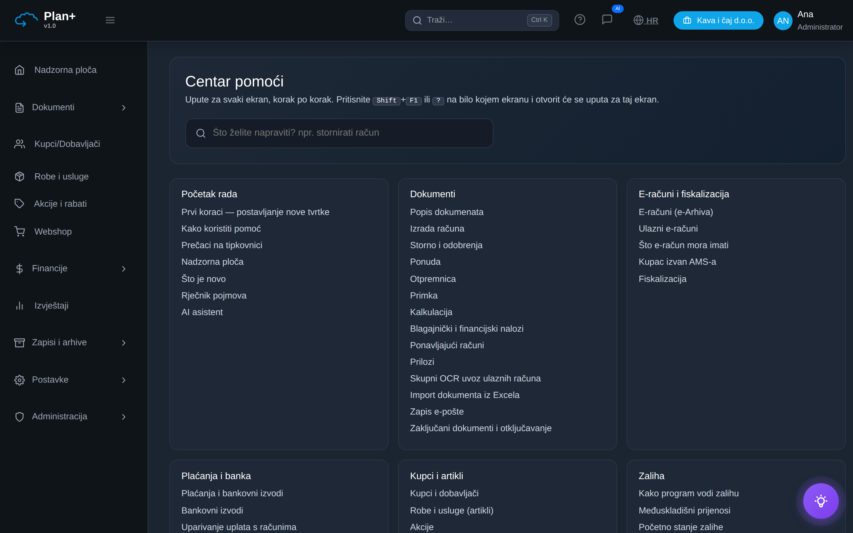 PlanPlus: Centar pomoći